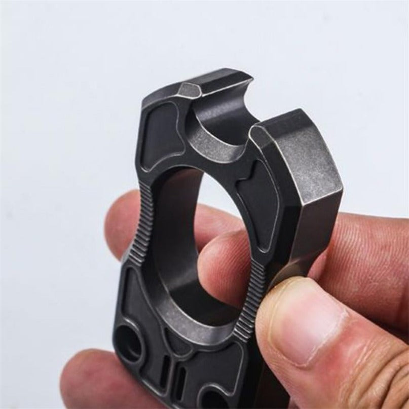 Titanium TC4 Titanium Single Finger Black Mini Bottle Outdoor EDC Tool
