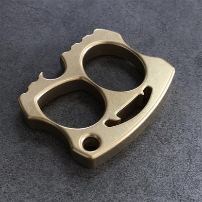 Brass Smiling Skull Two Hole Brass Bottle Opener EDC Keychain Backpack Outdoor Tool