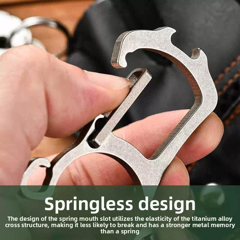 Multifunctional Titanium Alloy Keychain Outdoor Waist Hanging EDC Slingshot - Titanium EDC Tools
