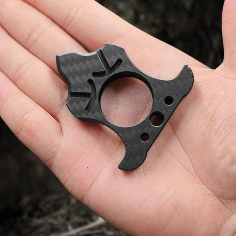 Carbon Fiber Various Styles Single Finger Keychain Backpack Outdoor Tool