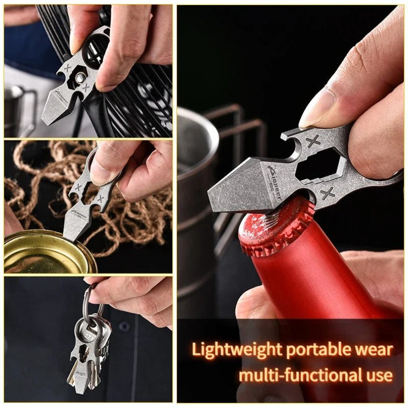Titanium Alloy Safety Gear Crowbar Hexagonal Wrench Bottle Opener