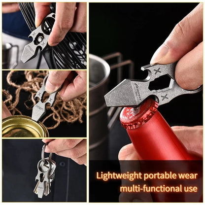 Titanium Alloy Safety Gear Crowbar Hexagonal Wrench Bottle Opener