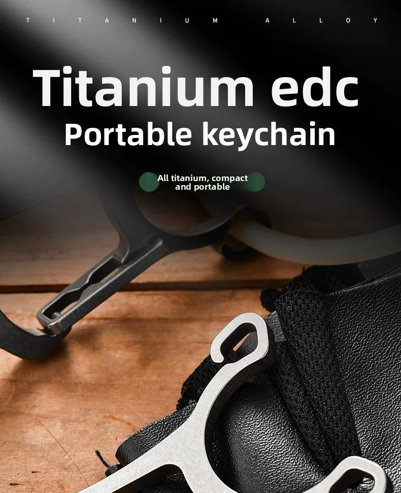 Multifunctional Titanium Alloy Keychain Outdoor Waist Hanging EDC Slingshot - Titanium EDC Tools