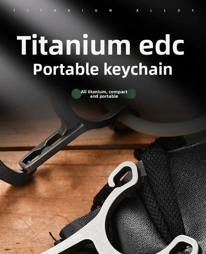 Multifunctional Titanium Alloy Keychain Outdoor Waist Hanging EDC Slingshot - Titanium EDC Tools