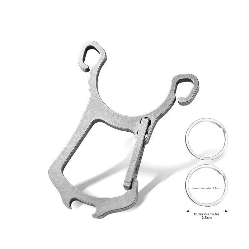 Multifunctional Titanium Alloy Keychain Outdoor Waist Hanging EDC Slingshot - Titanium EDC Tools