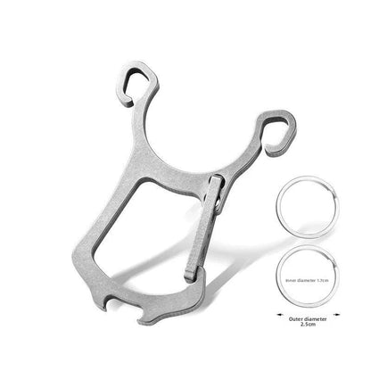 Multifunctional Titanium Alloy Keychain Outdoor Waist Hanging EDC Slingshot - Titanium EDC Tools