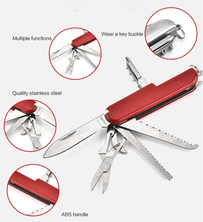 Multifunctional Folding Knife Bottle Opener Scissors Saw EDC