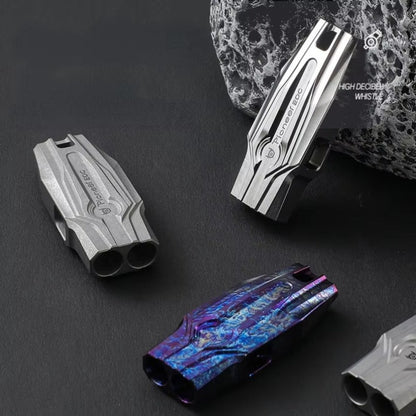 Titanium Alloy Double Tube Whistle Training Referee Pendant