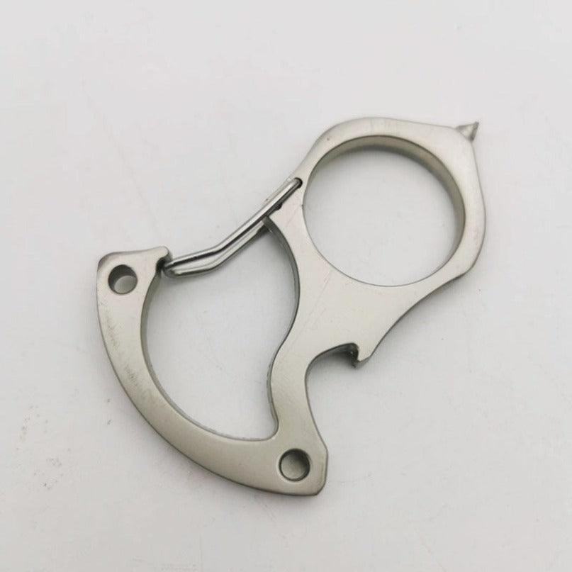 Stainless Steel Carabiner Keychain Single Alloy Steel Outdoor EDC Bottle Opener Tool