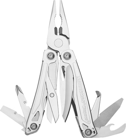 wb002 LEATHERMAN, Wingman Multitool with Spring-Action Pliers and Scissors, Stainless Steel