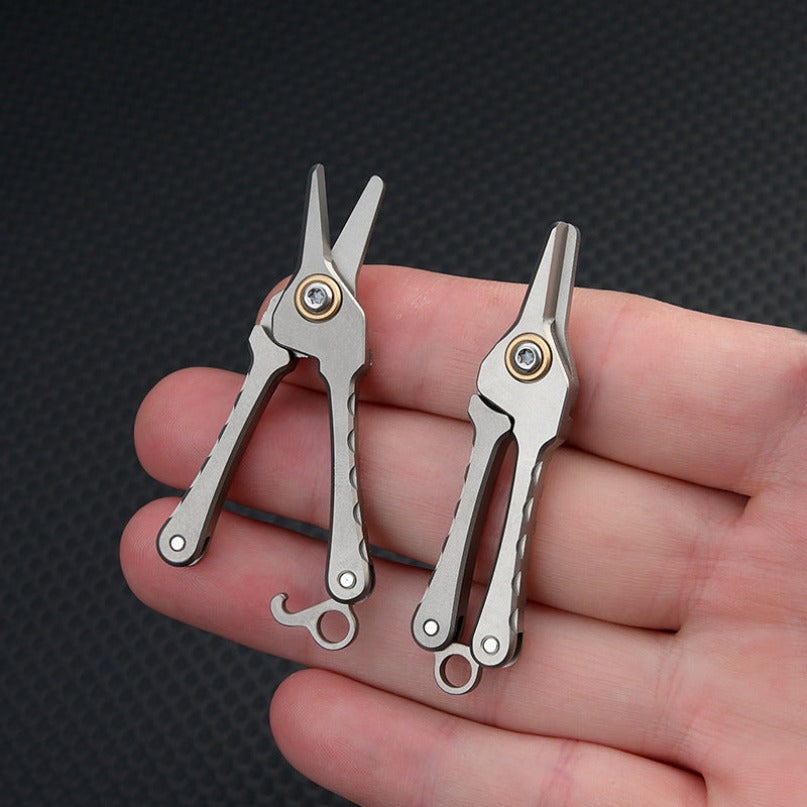 Mini Titanium Scissors Keychain Pendant Fishing Scissors Shave