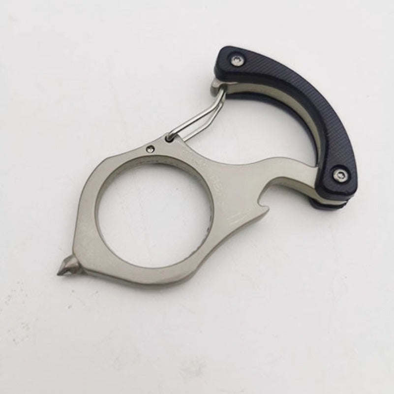 Carabiner Keychain Single Alloy Steel Outdoor EDC Bottle Opener Tool