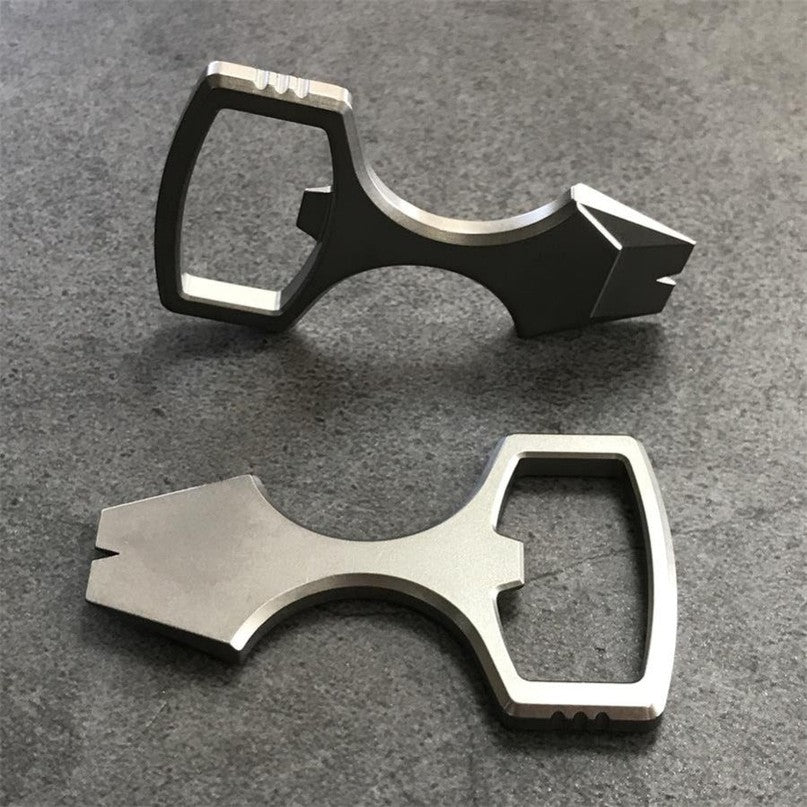 Titanium Mini Crowbar Keychain Steel Pry & Bottle Opener