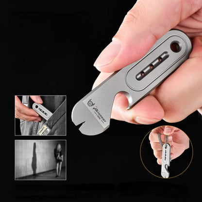 Portable Titanium Alloy Crowbar Key Pendant EDC