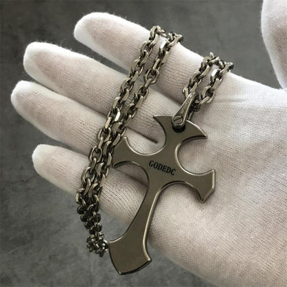 Titanium Pendant GODEDC Titanium Cross Necklace Keychain Backpack EDC Tool