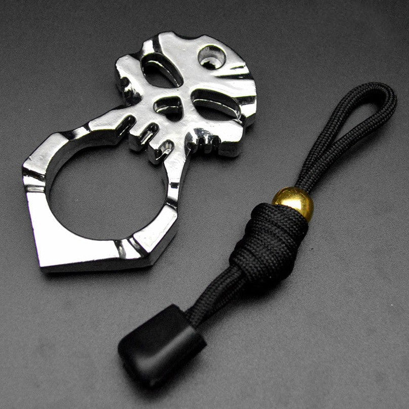 Titanium Skull Love Heart Hole Single Finger Bottle Opener Outdoor Tool