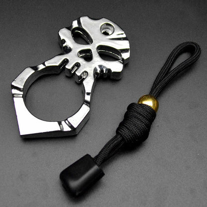Titanium Skull Love Heart Hole Single Finger Bottle Opener Outdoor Tool