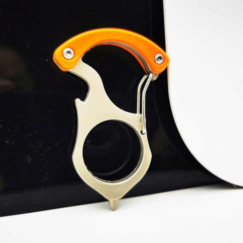 Stainless Steel Carabiner Keychain Single Alloy Steel Outdoor EDC Bottle Opener Tool