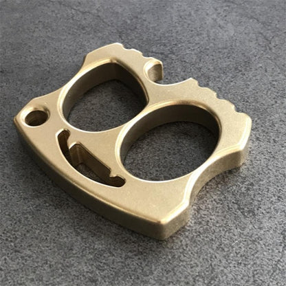 Brass Smiling Skull Two Hole Brass Bottle Opener EDC Keychain Backpack Outdoor Tool