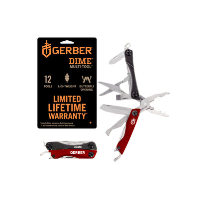 wb003 Gerber Dime 12-in-1 Mini Multitool Pliers, Pocket Knife,Bottle Opener,Black