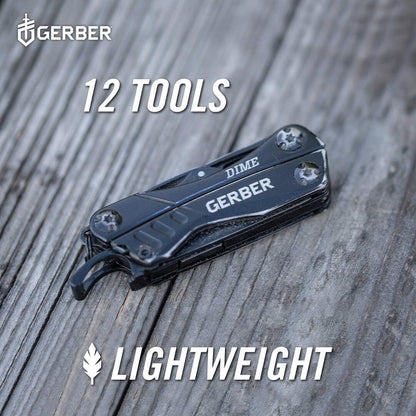 wb003 Gerber Dime 12-in-1 Mini Multitool Pliers, Pocket Knife,Bottle Opener,Black
