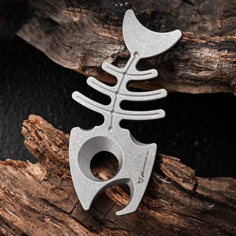 Titanium Bottle Opener Multifunctional Rope Hole Titanium EDC Tool Backpack