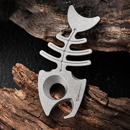 Titanium Bottle Opener Multifunctional Rope Hole Titanium EDC Tool Backpack