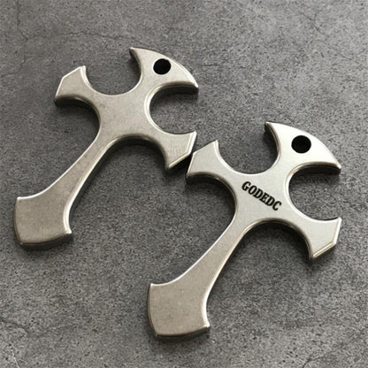 Titanium Pendant GODEDC Titanium Cross Necklace Keychain Backpack EDC Tool