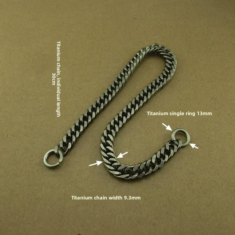 Pure Titanium Alloy Car Keychain Insurance Key Chain Jeans Hip Hop - Steel EDC Tools