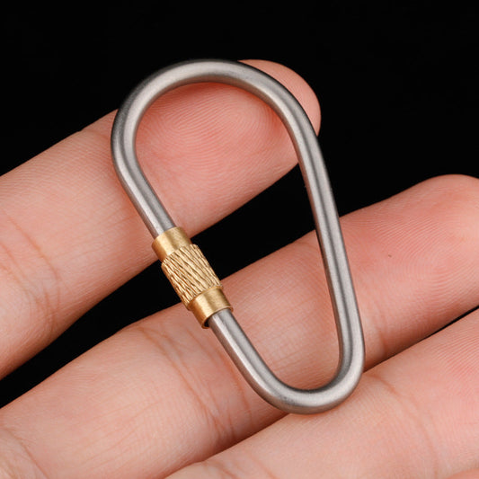 Titanium Brass Locking Carabiner Key Portable Clip Camping Backpack Hook