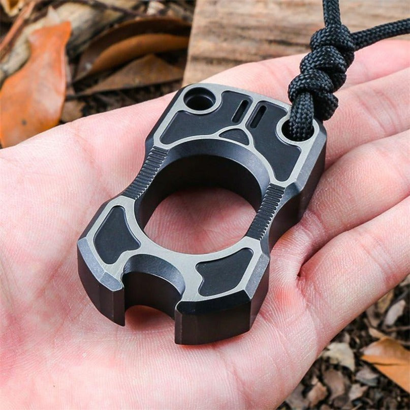 Titanium TC4 Titanium Single Finger Black Mini Bottle Outdoor EDC Tool