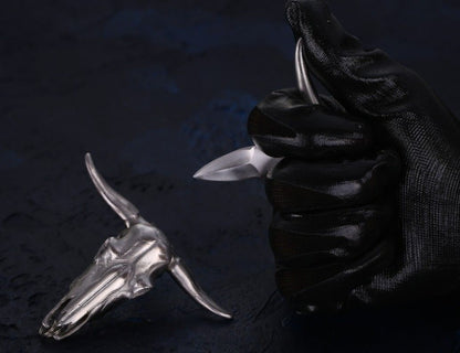 Bull-head Keychain Pendant Mini Knife EDC