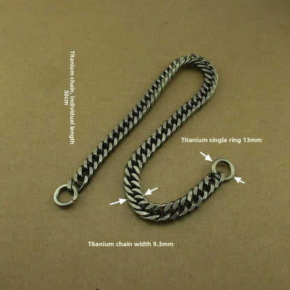 Pure Titanium Alloy Car Keychain Insurance Key Chain Jeans Hip Hop - view 8