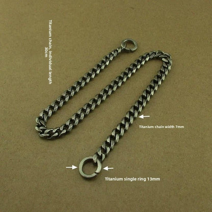 Pure Titanium Alloy Car Keychain Insurance Key Chain Jeans Hip Hop - view 6