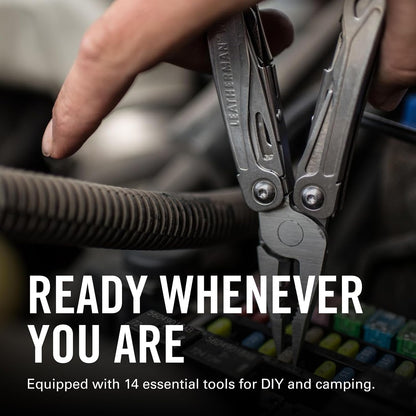 wb002 LEATHERMAN, Wingman Multitool with Spring-Action Pliers and Scissors, Stainless Steel