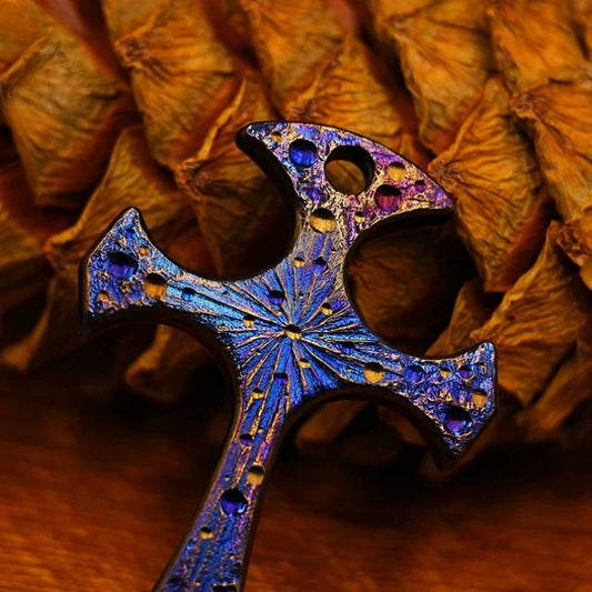 Starry Sky Limited Edition Titanium Cross Self-defense Finger Buckle - Titanium EDC Tools - GODEDC016