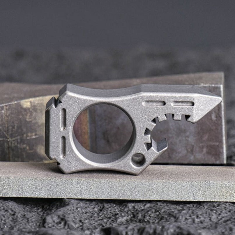 Titanium Bottle Opener Shark Outdoor EDC Backpack Keychain Tool