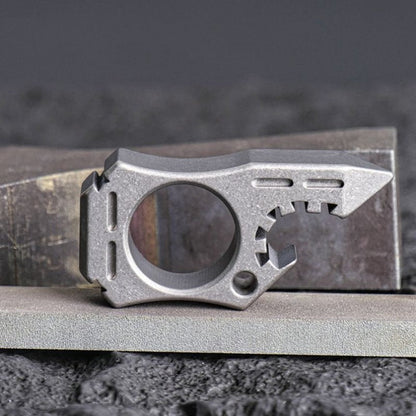 Titanium Bottle Opener Shark Outdoor EDC Backpack Keychain Tool