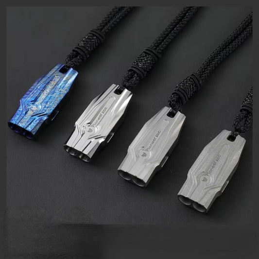 Titanium Alloy Double Tube Whistle Training Referee Pendant