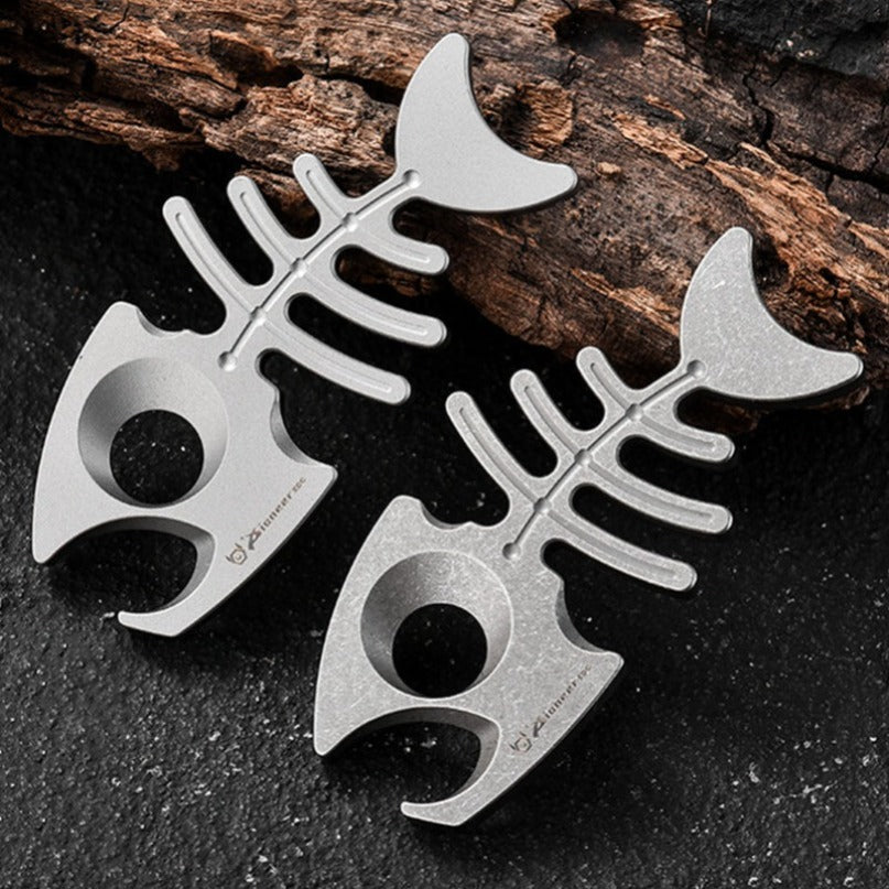 Titanium Bottle Opener Multifunctional Rope Hole Titanium EDC Tool Backpack