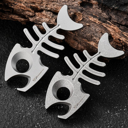Titanium Bottle Opener Multifunctional Rope Hole Titanium EDC Tool Backpack