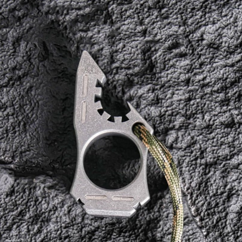 Titanium Bottle Opener Shark Outdoor EDC Backpack Keychain Tool
