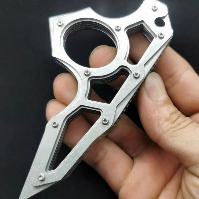Single Hole Dragon Teeth Steel Outdoor EDC Tool