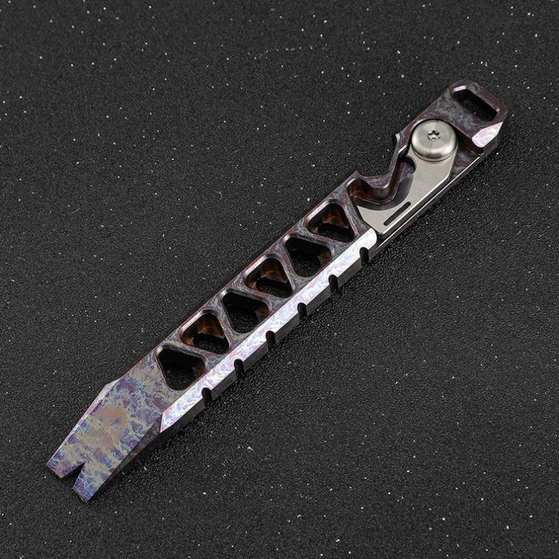 Titanium Alloy Multi-functional Crowbar Rope Knife Bottle Opener EDC