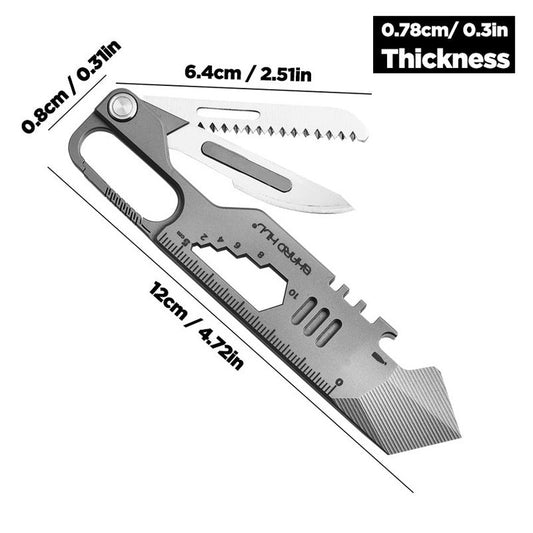 Titanium EDC Outdoor Multifunctional Crowbar Scalpel Saw Camping - Camping & Outdoor - GODEDC022