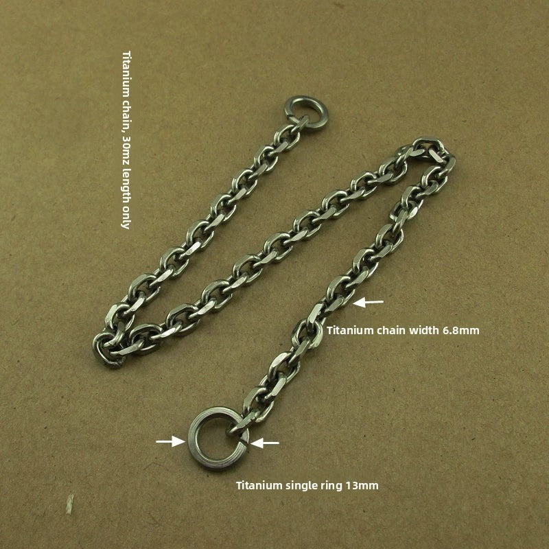 Pure Titanium Alloy Car Keychain Insurance Key Chain Jeans Hip Hop - Steel EDC Tools