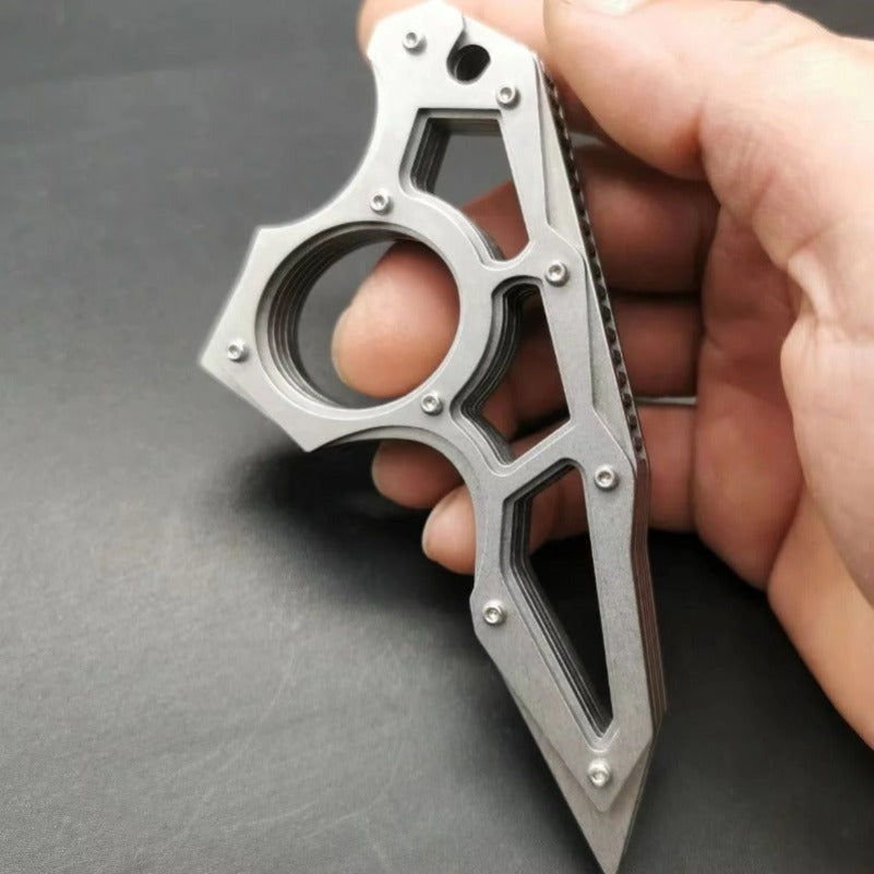 Single Hole Dragon Teeth Steel Outdoor EDC Tool