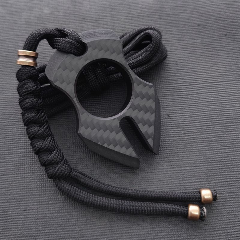 Carbon Fiber Various Styles Single Finger Keychain Backpack Outdoor Tool