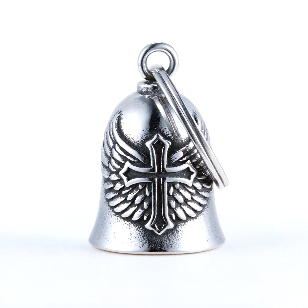 wb008 Punk Knuckle Cross Guardian Bell Keychain - Motorcycle Biker Pendant for Men