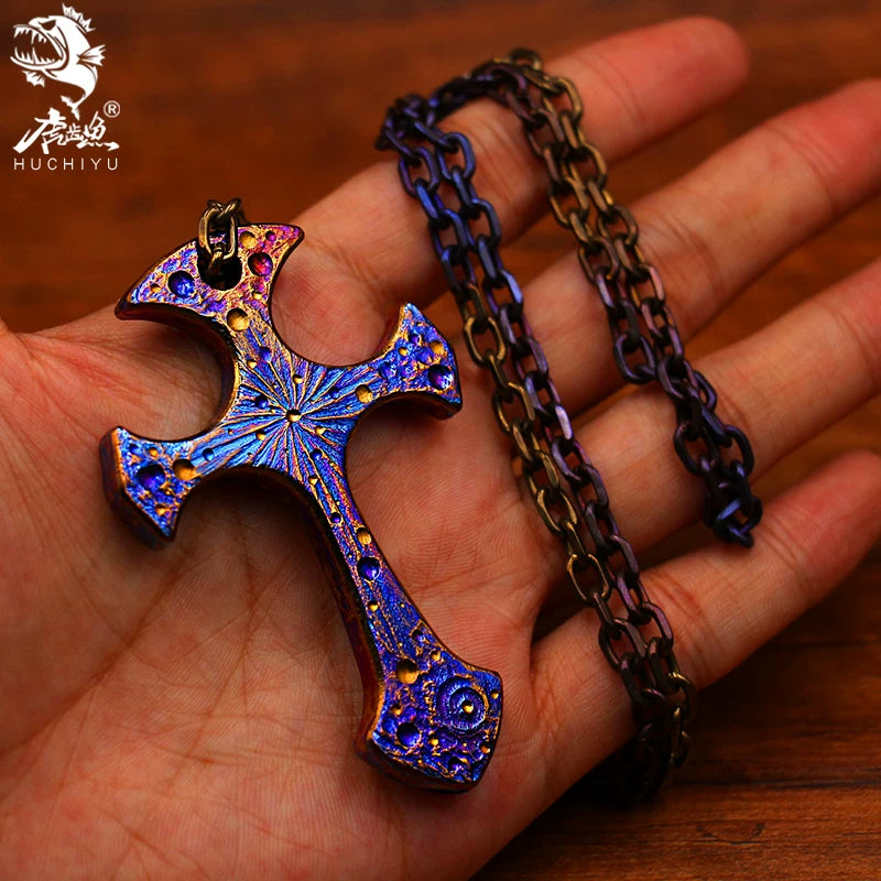 Starry Sky Limited Edition Titanium Cross Self-defense Finger Buckle - Titanium EDC Tools - GODEDC016